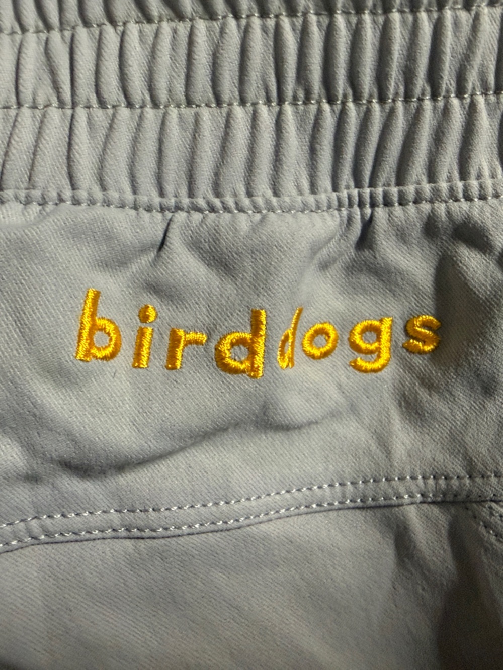Birddogs Gray Athletic Shorts with Yellow Waistband - Picture 4 of 6